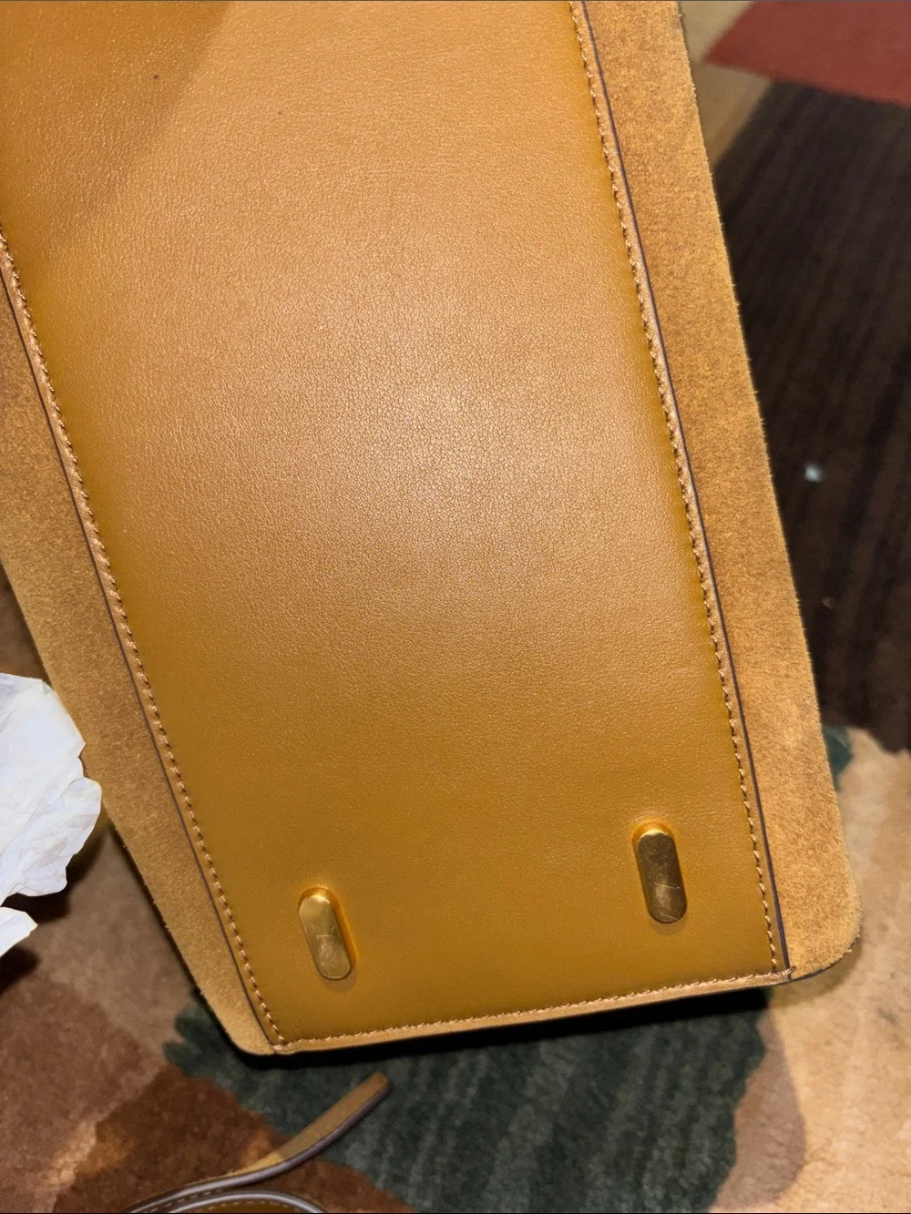 Tory Burch Lee Radzwill Suede Shoulder Bag in Tan with Gold Hardware
